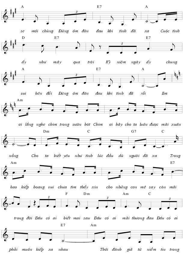 Sheet nhạc Không Nhìn Nhau Lần Cuối 2